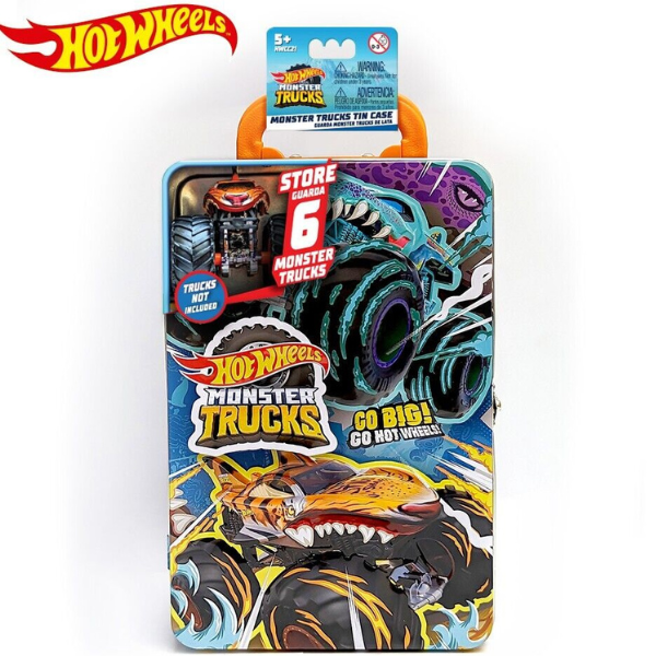 Hot Wheels Container pentru 6 mașinuțe din seria Monster Trucks