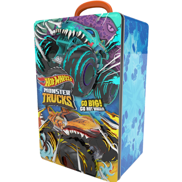 Hot Wheels Container pentru 6 mașinuțe din seria Monster Trucks