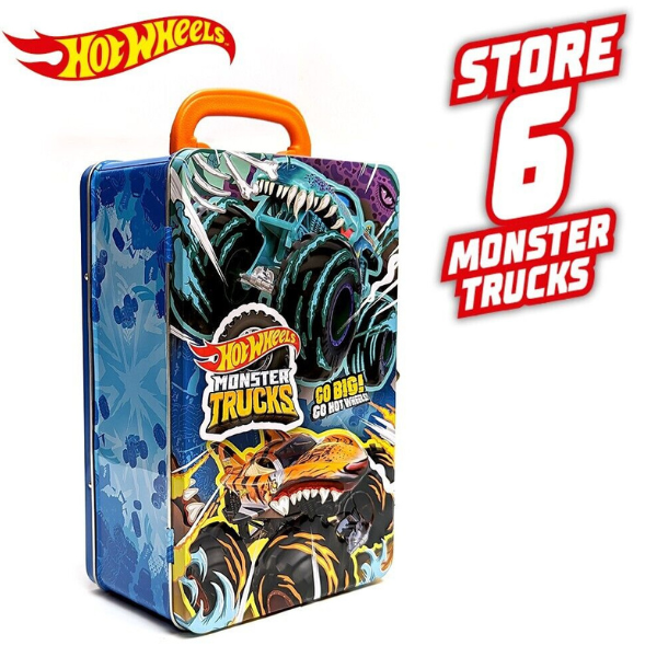 Hot Wheels Container pentru 6 mașinuțe din seria Monster Trucks