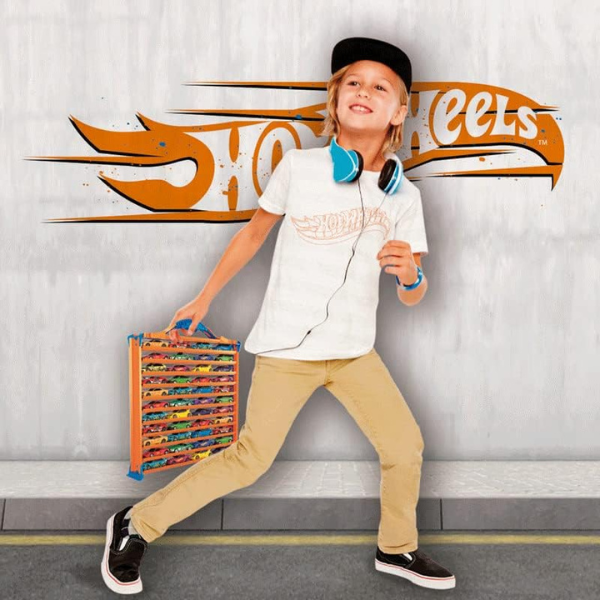 Hot Wheels Garaj portabil cu șenile pentru depozitarea mașinilor