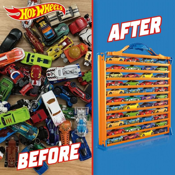 Hot Wheels Garaj portabil cu șenile pentru depozitarea mașinilor