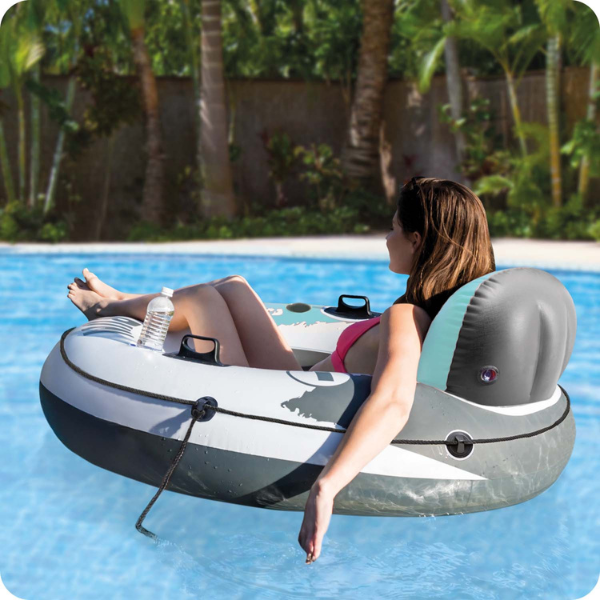 INTEX Cerc gonflabil “River run” cu mînere și suport spate, D 135 cm, pînă la 100 kg