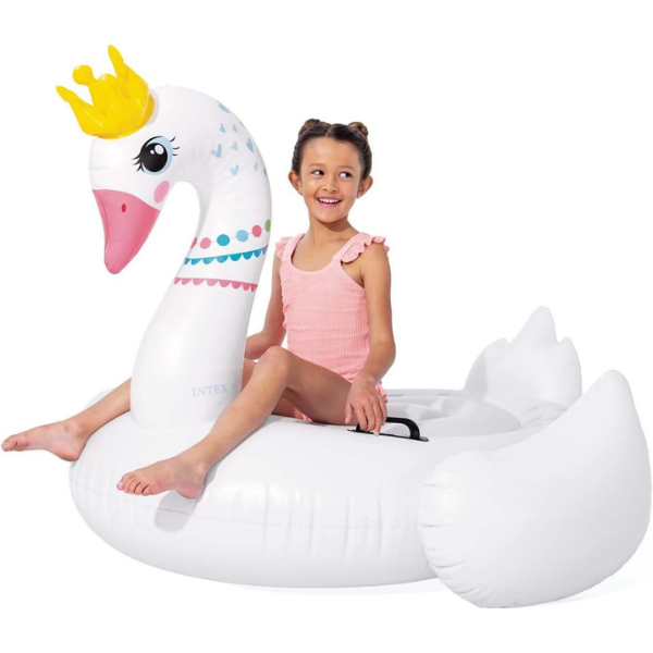 INTEX Plută-saltea gonflabilă „Lebăda regală” cu mânere, 142x137x99 cm, până la 40 kg. 3+