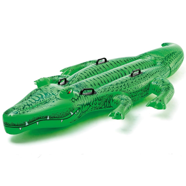 INTEX Plută-saltea gonflabilă „Crocodil gigant” cu mânere, 203x114x25  cm, până la 80 kg, 3+