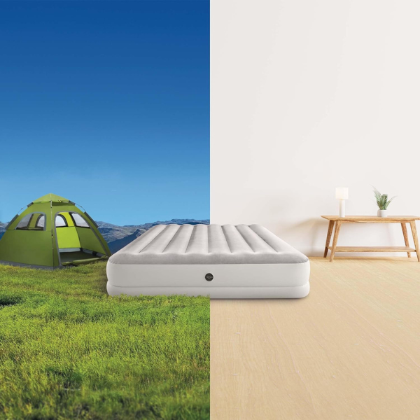Saltea gonflabilă “Velur Prestige” 152x203x36 cm cu pompa USB portabilă 5V, până la 272 kg