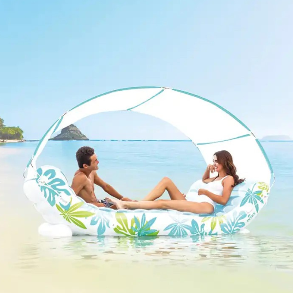 INTEX Plută-saltea gonflabilă „Tropical Lounge” cu baldachin 224x150x165cm, până la 200kg