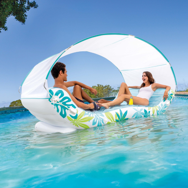 INTEX Plută-saltea gonflabilă „Tropical Lounge” cu baldachin 224x150x165cm, până la 200kg