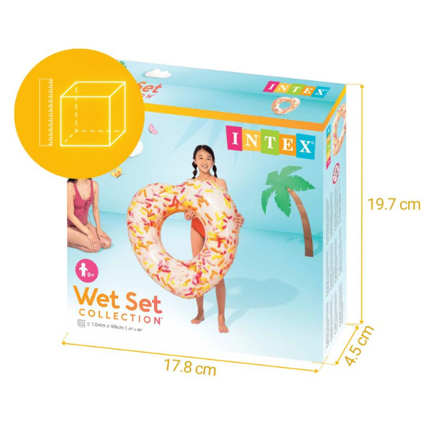 INTEX Cerc gonflabil „Donut în forma de inimă”, 94x89x25 cm, pînă la 80 kg, 9+