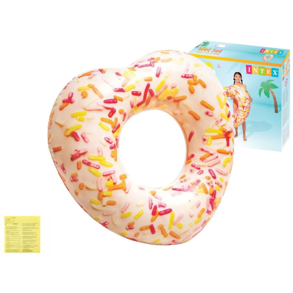 INTEX Cerc gonflabil „Donut în forma de inimă”, 94x89x25 cm, pînă la 80 kg, 9+