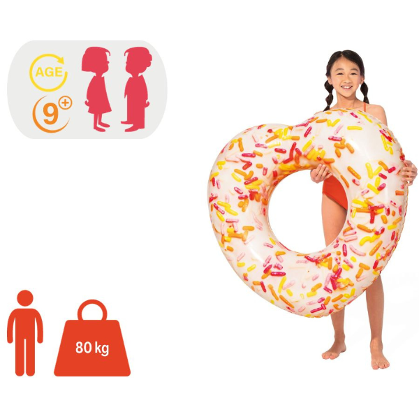 INTEX Cerc gonflabil „Donut în forma de inimă”, 94x89x25 cm, pînă la 80 kg, 9+