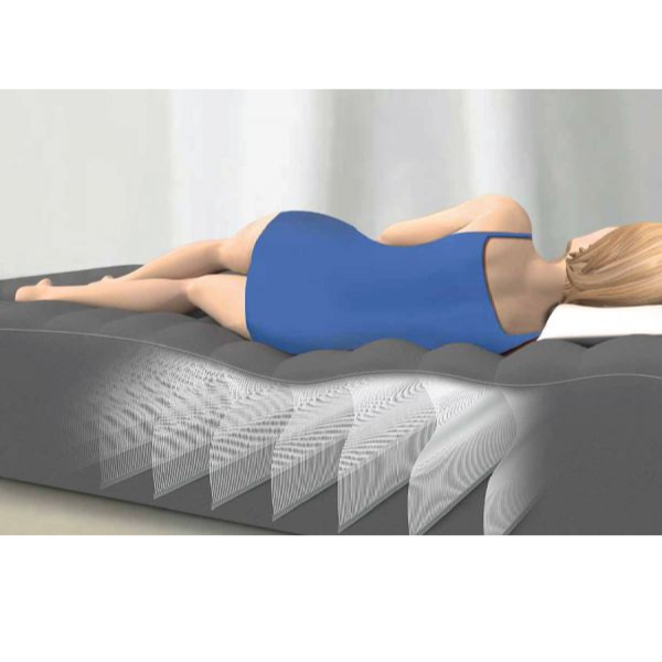 Pat gonflabil “Velur Ultra Plush” 99х191х46 cm cu pompă încorporată 220V, până la 136 kg