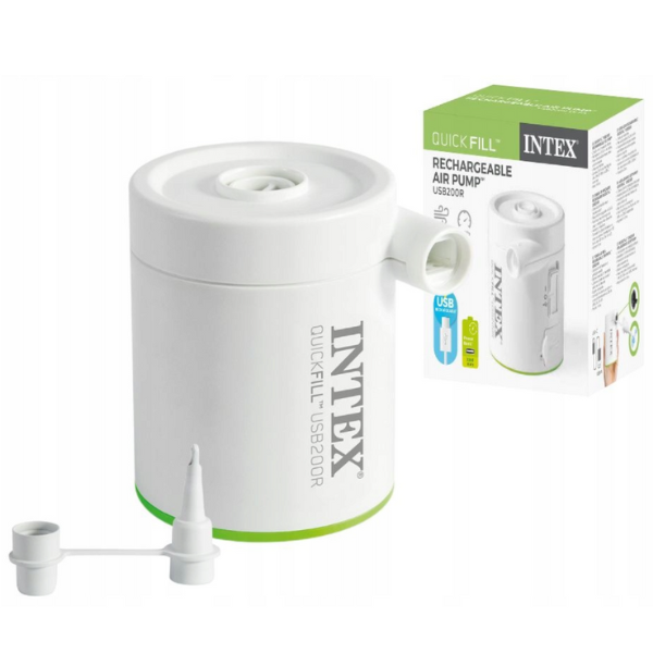 INTEX Pompă de aer electrică „QuickFill USB200R” USB 5V, 2A, reîncărcabilă, powerbank, 2 duze
