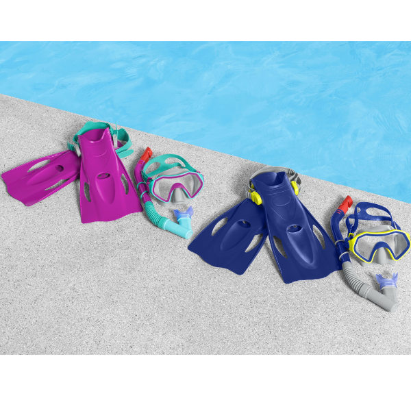 Bestway Set de înot (labe, mască, snorkel), 7+, 2 culori