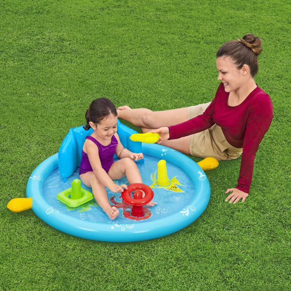 Bestway Piscină gonflabilă pentru copii cu baldachin „Scoica de mare” 115x89x76 cm, 45 L, de la 6 luni