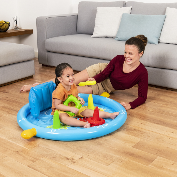 Bestway Piscină gonflabilă pentru copii cu baldachin „Scoica de mare” 115x89x76 cm, 45 L, de la 6 luni