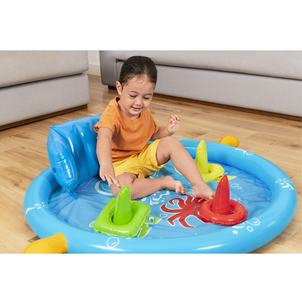 Bestway Piscină gonflabilă pentru copii cu baldachin „Scoica de mare” 115x89x76 cm, 45 L, de la 6 luni