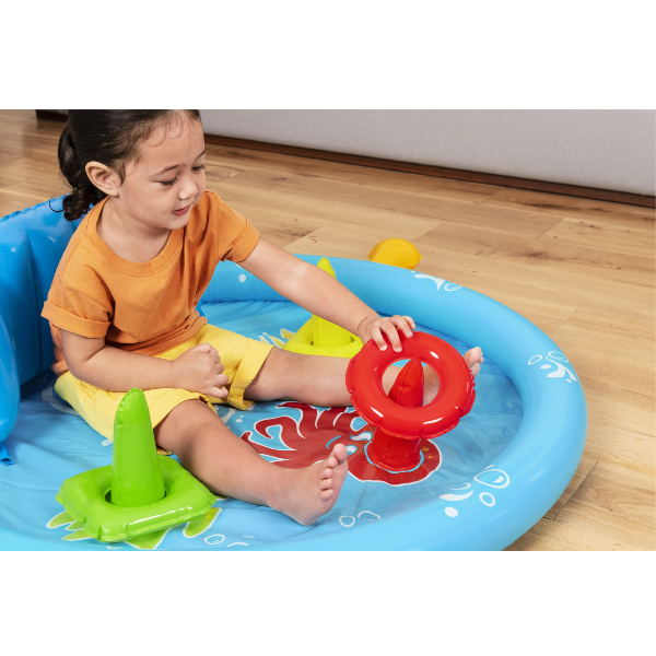 Bestway Piscină gonflabilă pentru copii cu baldachin „Scoica de mare” 115x89x76 cm, 45 L, de la 6 luni