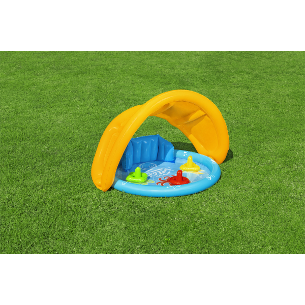 Bestway Piscină gonflabilă pentru copii cu baldachin „Scoica de mare” 115x89x76 cm, 45 L, de la 6 luni