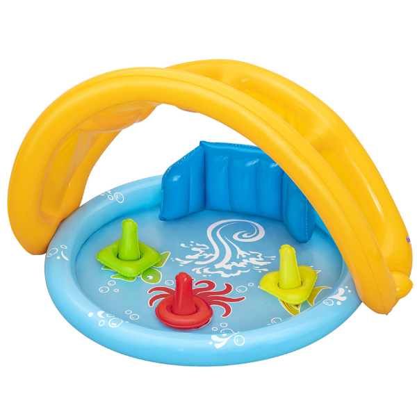 Bestway Piscină gonflabilă pentru copii cu baldachin „Scoica de mare” 115x89x76 cm, 45 L, de la 6 luni