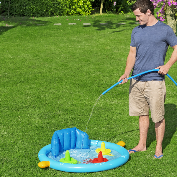 Bestway Piscină gonflabilă pentru copii cu baldachin „Scoica de mare” 115x89x76 cm, 45 L, de la 6 luni