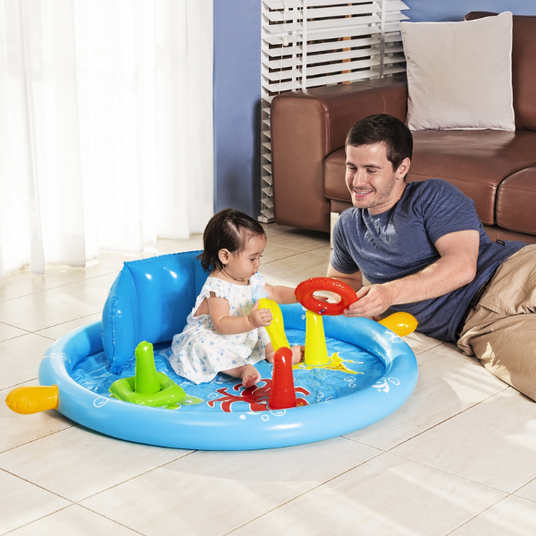 Bestway Piscină gonflabilă pentru copii cu baldachin „Scoica de mare” 115x89x76 cm, 45 L, de la 6 luni