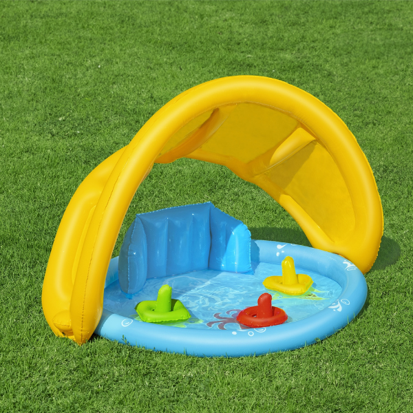 Bestway Piscină gonflabilă pentru copii cu baldachin „Scoica de mare” 115x89x76 cm, 45 L, de la 6 luni