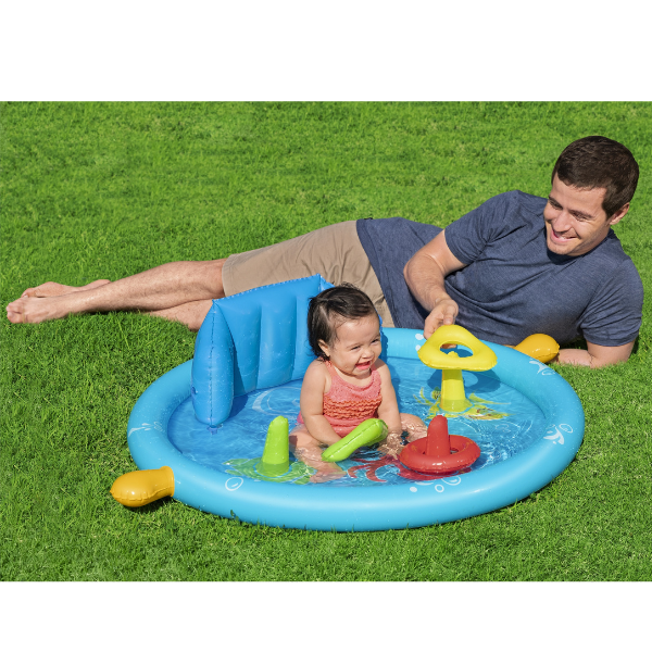 Bestway Piscină gonflabilă pentru copii cu baldachin „Scoica de mare” 115x89x76 cm, 45 L, de la 6 luni