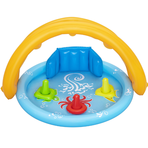 Bestway Piscină gonflabilă pentru copii cu baldachin „Scoica de mare” 115x89x76 cm, 45 L, de la 6 luni