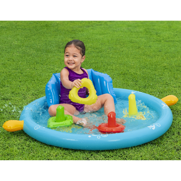 Bestway Piscină gonflabilă pentru copii cu baldachin „Scoica de mare” 115x89x76 cm, 45 L, de la 6 luni