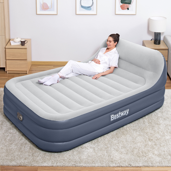 Saltea gonflbilă cu pompa electrică 220 V încorporată și tăblie, 226x152x84 cm