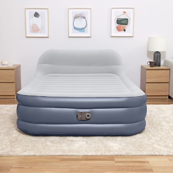 Saltea gonflbilă cu pompa electrică 220 V încorporată și tăblie, 226x152x84 cm