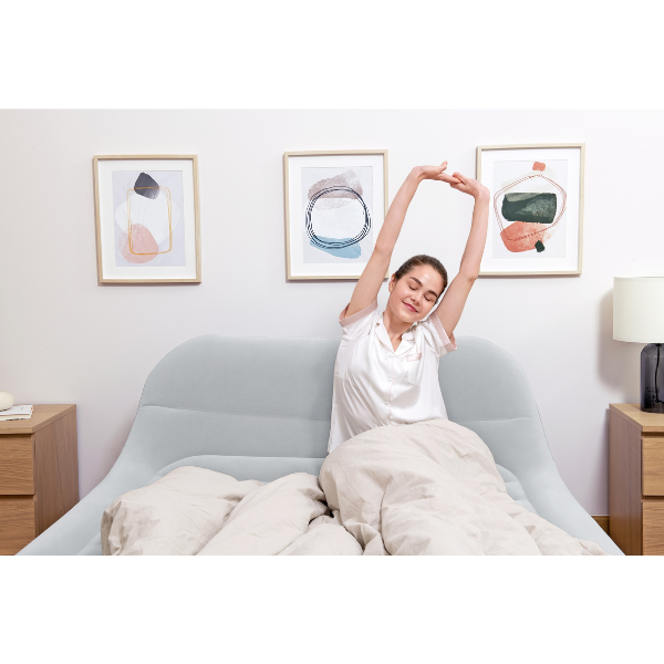 Saltea gonflbilă cu pompa electrică 220 V încorporată și tăblie, 226x152x84 cm