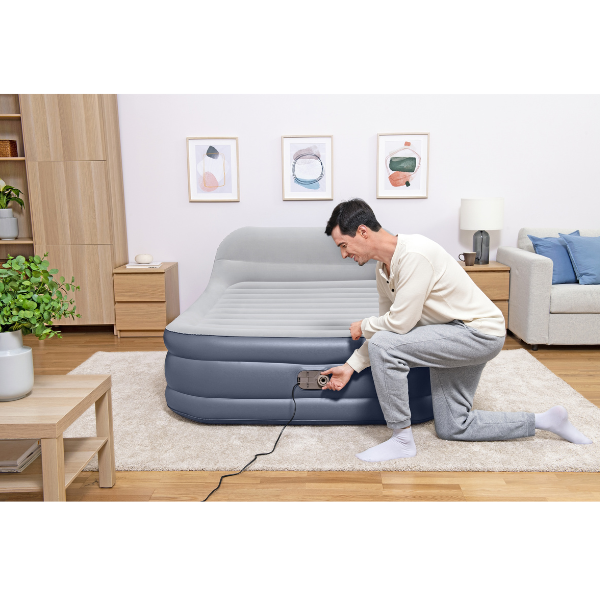 Saltea gonflbilă cu pompa electrică 220 V încorporată și tăblie, 226x152x84 cm
