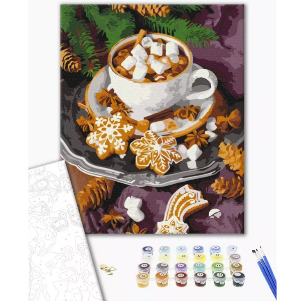 Pictură pe numere 40*50 сm (fără cutie) – Cacao cu zăpada