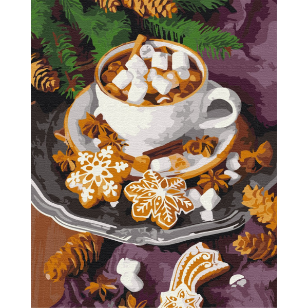 Pictură pe numere 40*50 сm (fără cutie) – Cacao cu zăpada