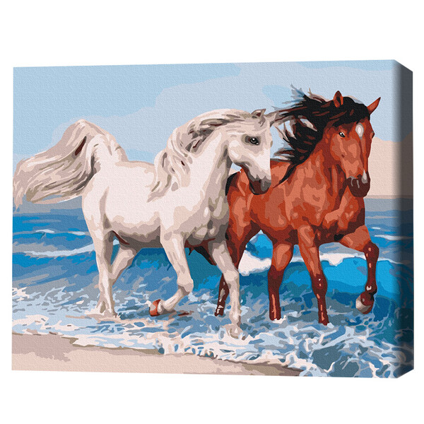 Cumpara  Picturi prin numere - Pictură pe numere 40*50 cm (în cutie) – Cai p..
