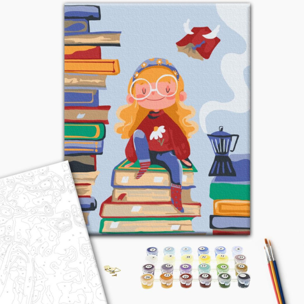 Картина по номерам 30*40 см (без упаковки) — Книжная фея