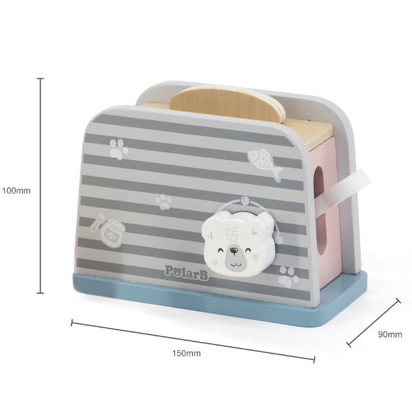 Set de joaca din lemn „Mic dejun cu toaster”, 8 piese