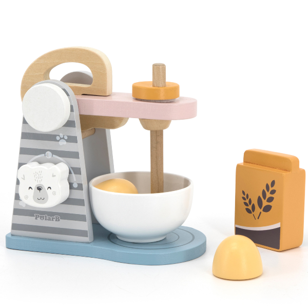 Деревянный игровой набор "Миксером", 4 предмета