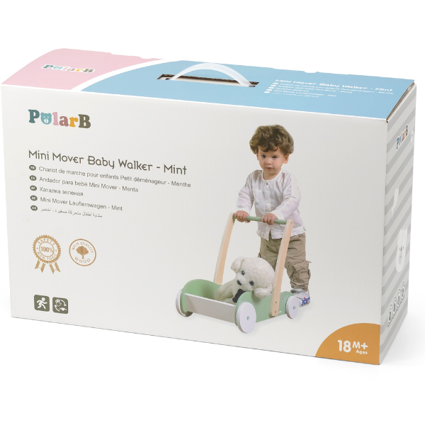 Premergator din lemn și cărucior pentru păpuși 2 în 1, verde