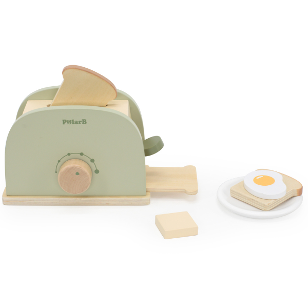 Set de joaca din lemn „Mic dejun cu toaster”, 7 piese
