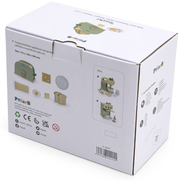 Set de joaca din lemn „Mic dejun cu toaster”, 7 piese