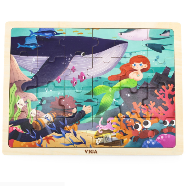 Puzzle din lemn „Universul subacvatic”, 24 elem.