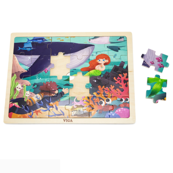 Puzzle din lemn „Universul subacvatic”, 24 elem.