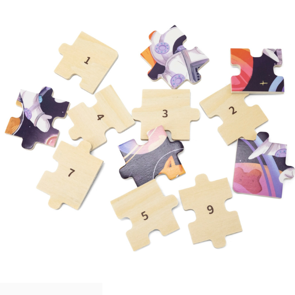 Puzzle din lemn „Animalele în cosmos”, 24 elem.