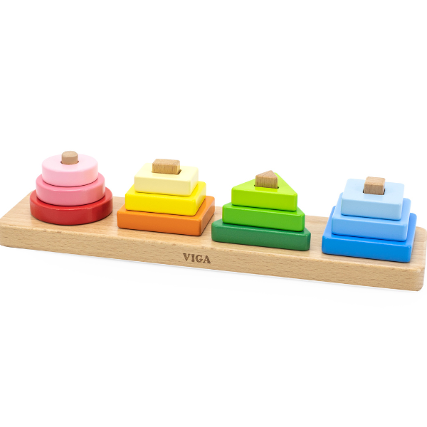 Sorter geometric din lemn „Învățăm despre forme si culori”