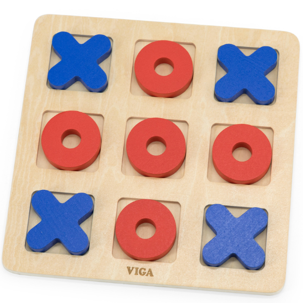 Joc de masă din lemn „X și 0”