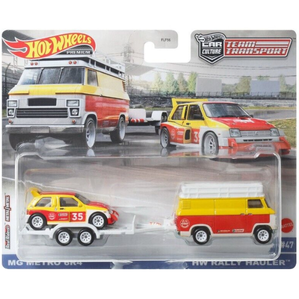Hot Wheels Set de colecție din 2 automobile Premium Team Transport, în asortiment