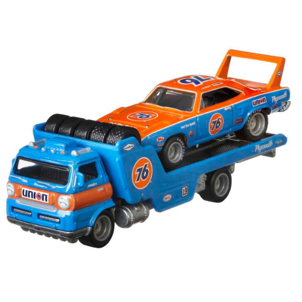 Hot Wheels Set de colecție din 2 automobile Premium Team Transport, în asortiment