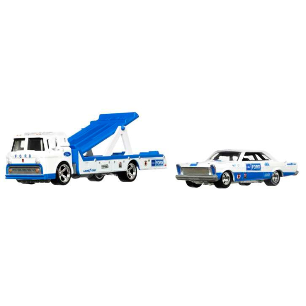 Hot Wheels Set de colecție din 2 automobile Premium Team Transport, în asortiment